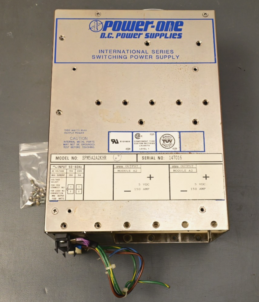 Power-One SPM5A2A2KHR DC Power Supply Chassis Empty As-Is 1500W 2x5V@150A 300VDC