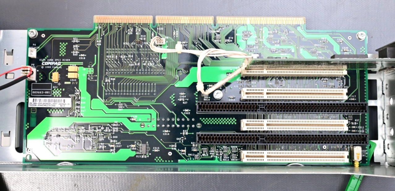 Vintage Compaq Deskpro 2PCI Riser Card w/ Chassis ISA/PCI w/ NIC ~1999/2000