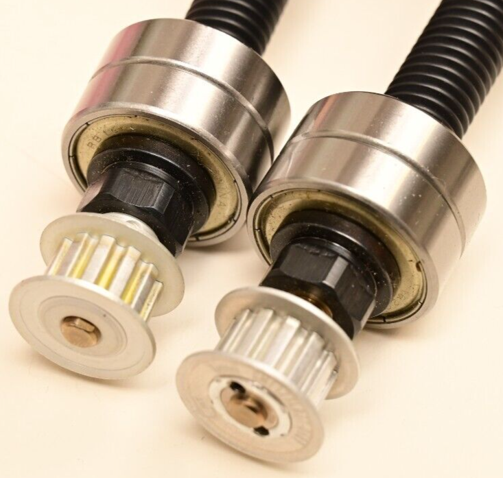 QTY 2 15mm Lead Screw w/ Ball Bearings & Pulleys Cantilever Perkin Elmer Janus