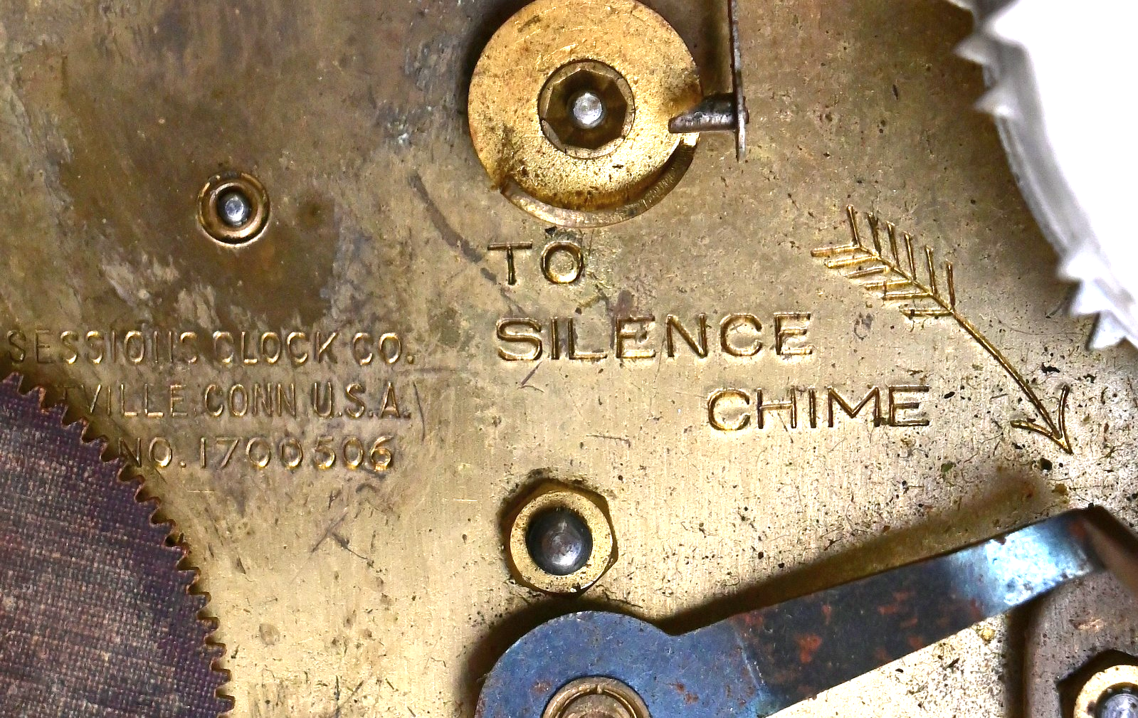 Antique Sessions Clock Movement with Dual 1RPM Electric Motors Brass 2lbs