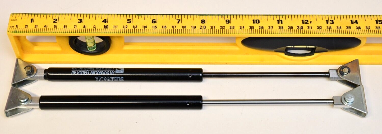 QTY 2 Gas Cylinder Support Rods w/ Mounts ~9-14" 120N Stockholms Fjader 16-1