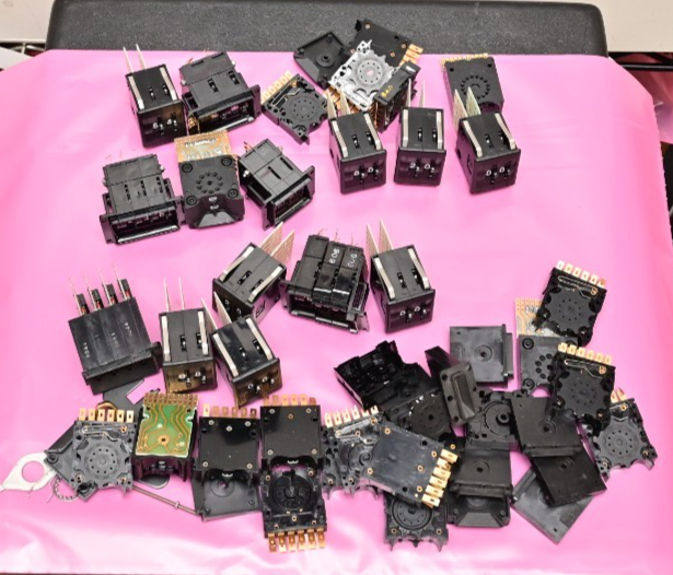 Huge 1.2 lb Lot of Vintage Rotary Thumbwheel Switches Unimax C&K BCD 1980s ICs