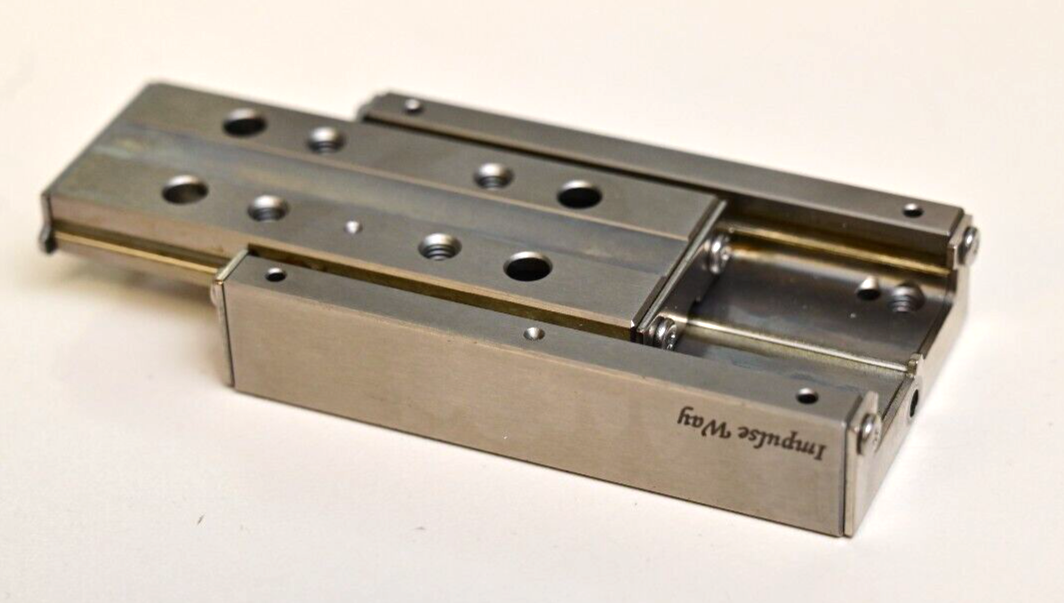 Impulse Way Precision Linear Stage/Bearing 2-Way Motion ~50mm Travel Stainless