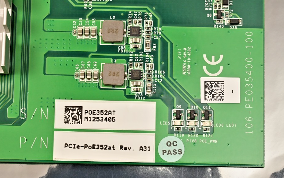 Neousys PCIe-PoE352at Rev. A31 2-Port Gigabit PoE+ Frame Grabber Vision Card