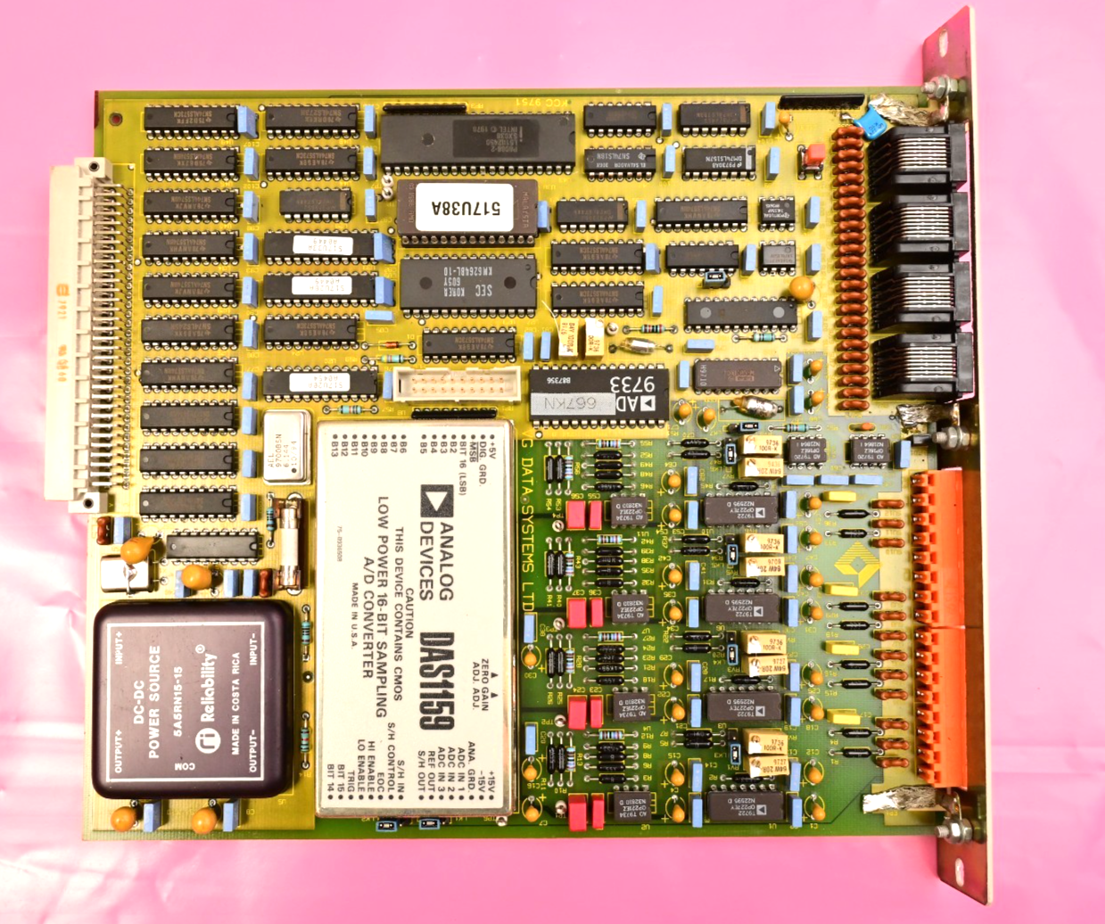 VG Data Systems Analog PC Board Vintage ICs DAS1159 16-Bit ADC 15V DC-DC AD9733