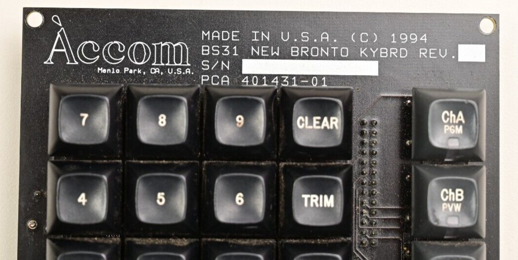 Accom Video Production Keyboard BS31 New Bronto Parts Cherry LED Keys Zilog Z80