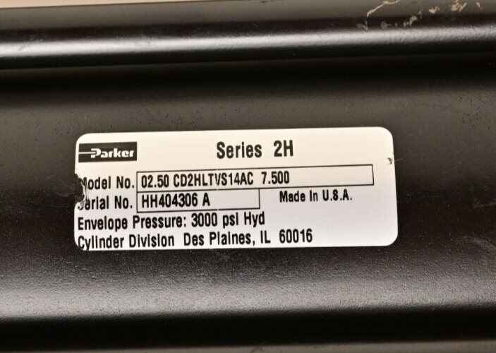 Parker Hydraulic Cylinder 2.5"x7.5" Series 2H 3000PSI CD2HLTVS14AC PEPPERL+FUCHS