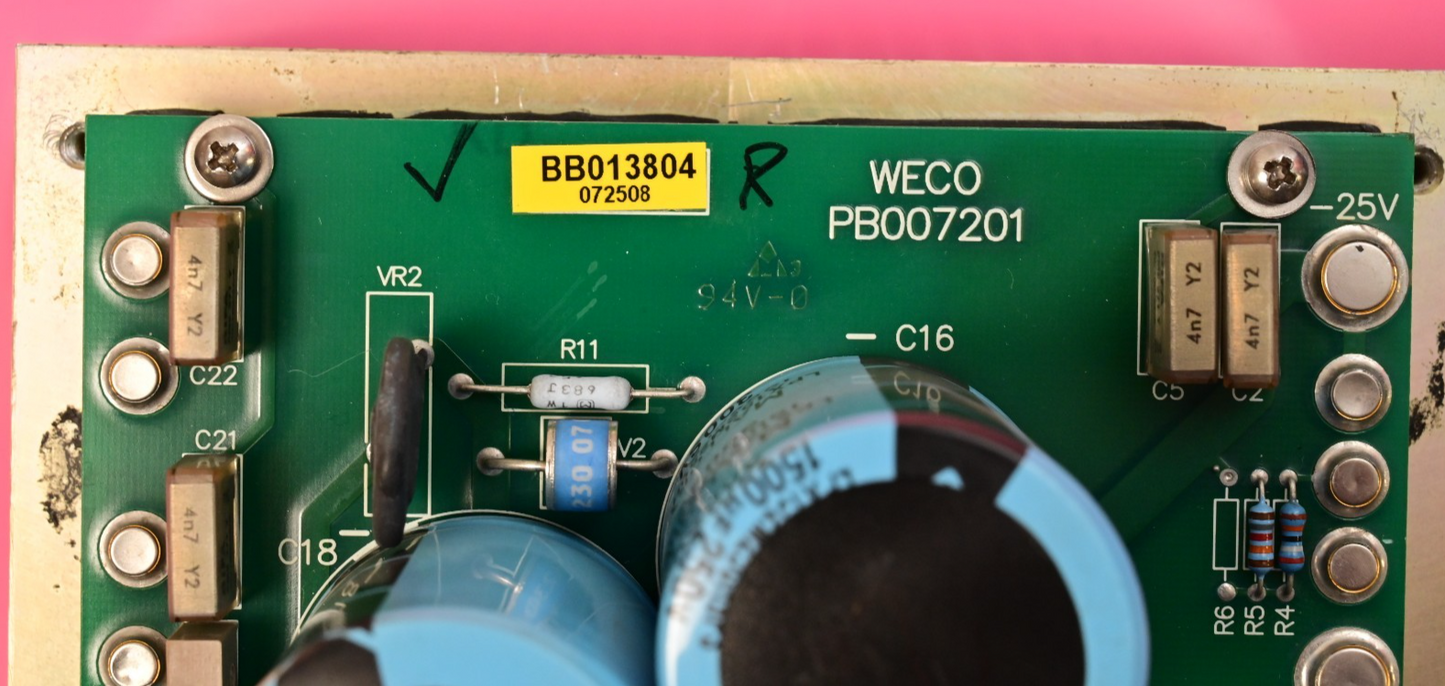 WECO 2350R DC Power Supply PCB V300A24C500BG Vicor Maxi 25V/-25V PB007201