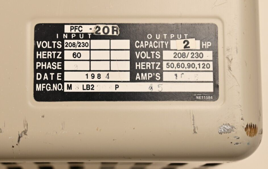 Polyspede PFC-20R 2HP Motor Drive Controller 3-Phase 208/230VAC 1984 Japan