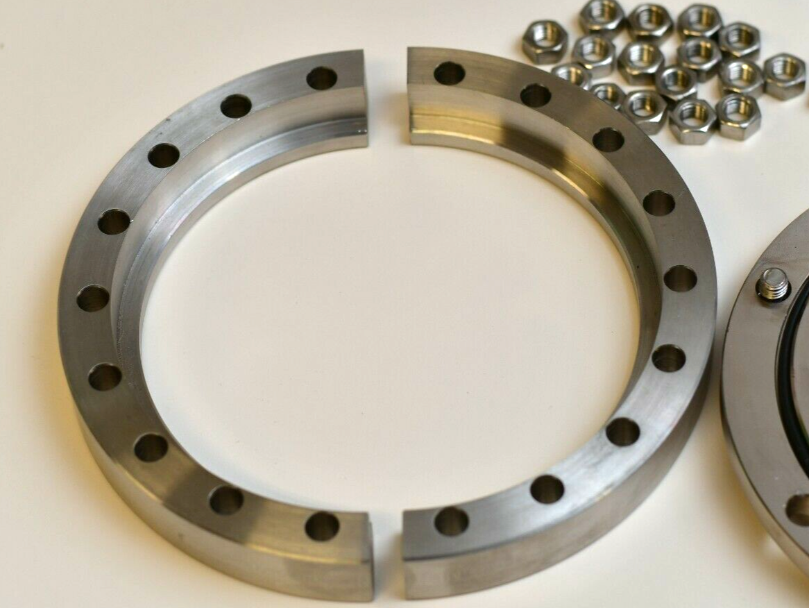 High Vacuum Port Cover & 2-pc Conflat Flange w/ Hardware 120mm Stainless Chamber