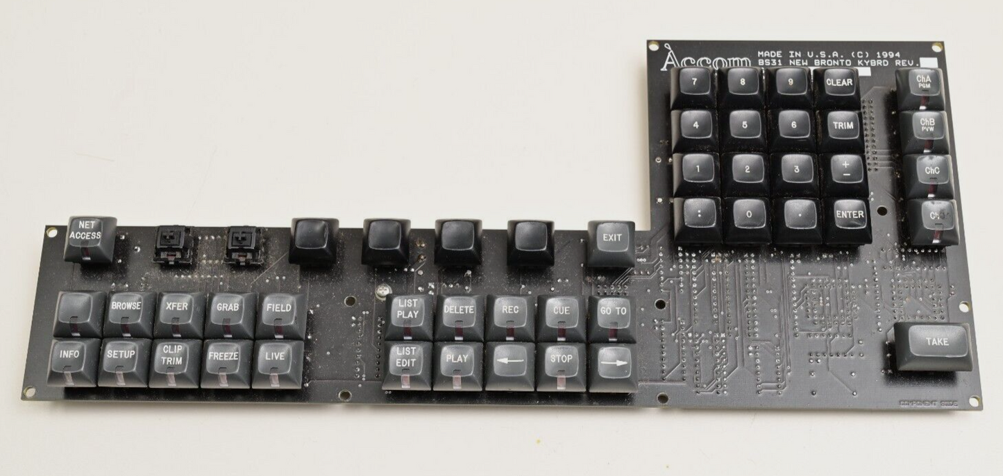 Accom Video Production Keyboard BS31 New Bronto Parts Cherry LED Keys Zilog Z80