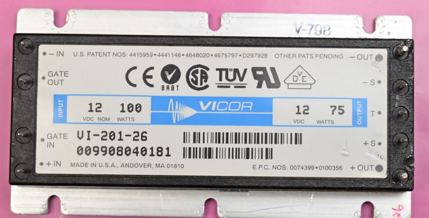 QTY 2 VICOR DC to DC Converter 12V 75W VI-201-26 & VI-B01-03