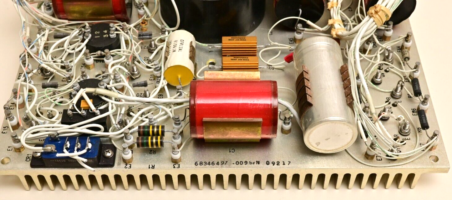 Vintage Military Power Supply Heat Sink Circuit Board Torotel Xfrmrs/Chokes/Caps