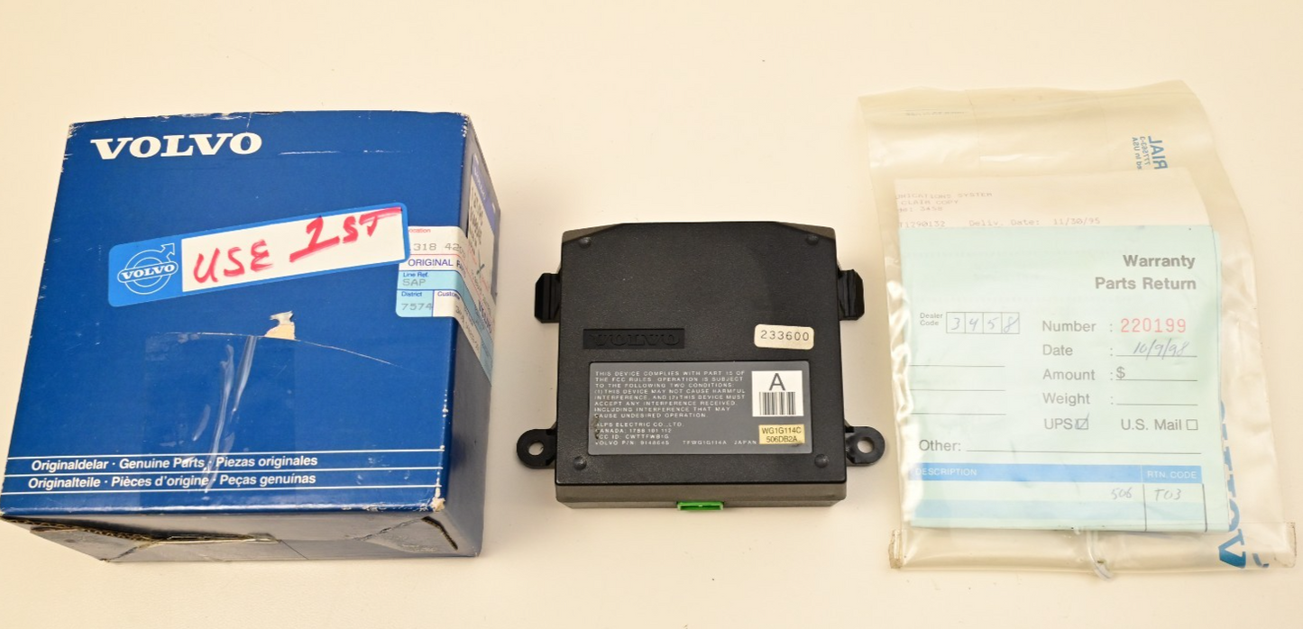 Volvo 850 Remote Receiver 9148645 ALPS WG1G114C NIB Warranty Return *See Notes*