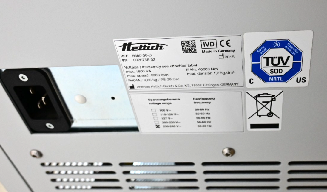 Hettich Rotanta 460 Robotic Refrigerated Centrifuge w/ 4444 4500 RPM Rotor 2015