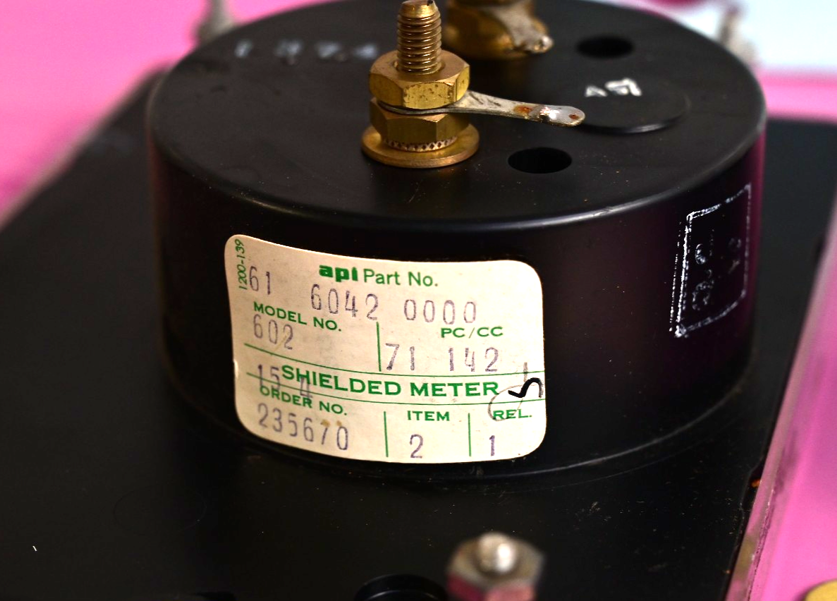 Millivac RF Voltmeter Front Panel with API Instruments 602 Analog Panel Meter