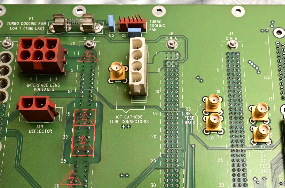 Sciex API 100 Motherboard/Backplane 021009-B High-Voltage/RF/Digital Connectors