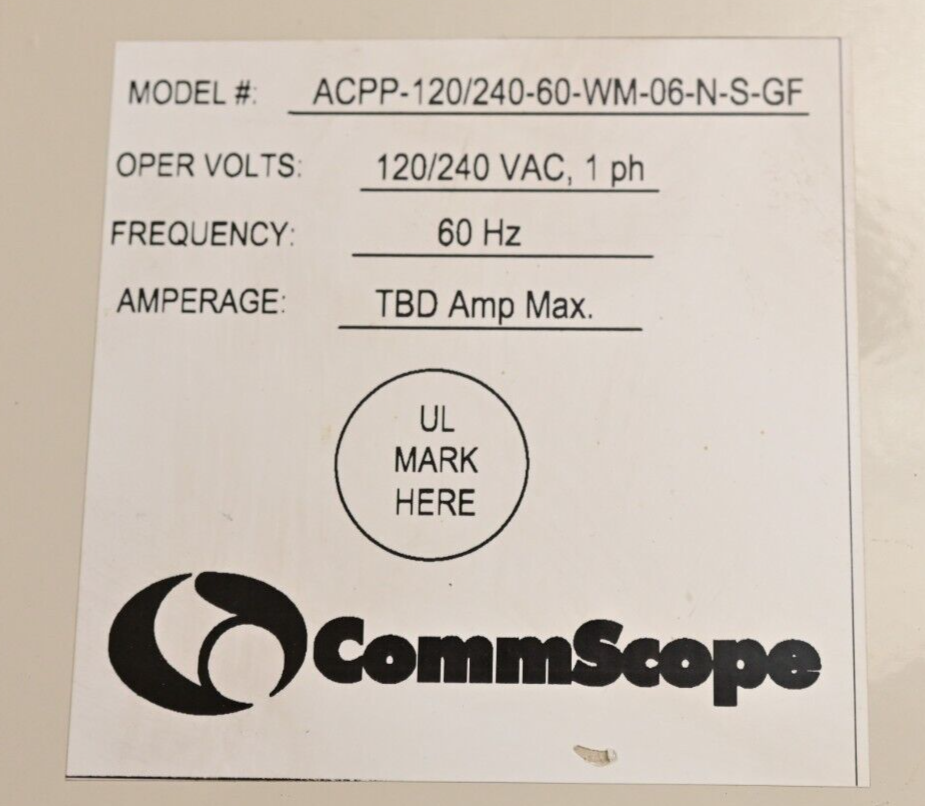 Commscope Telecom AC Power Panel ACPP-120/240-60-WM-06-N-S-GF Square-D Breakers
