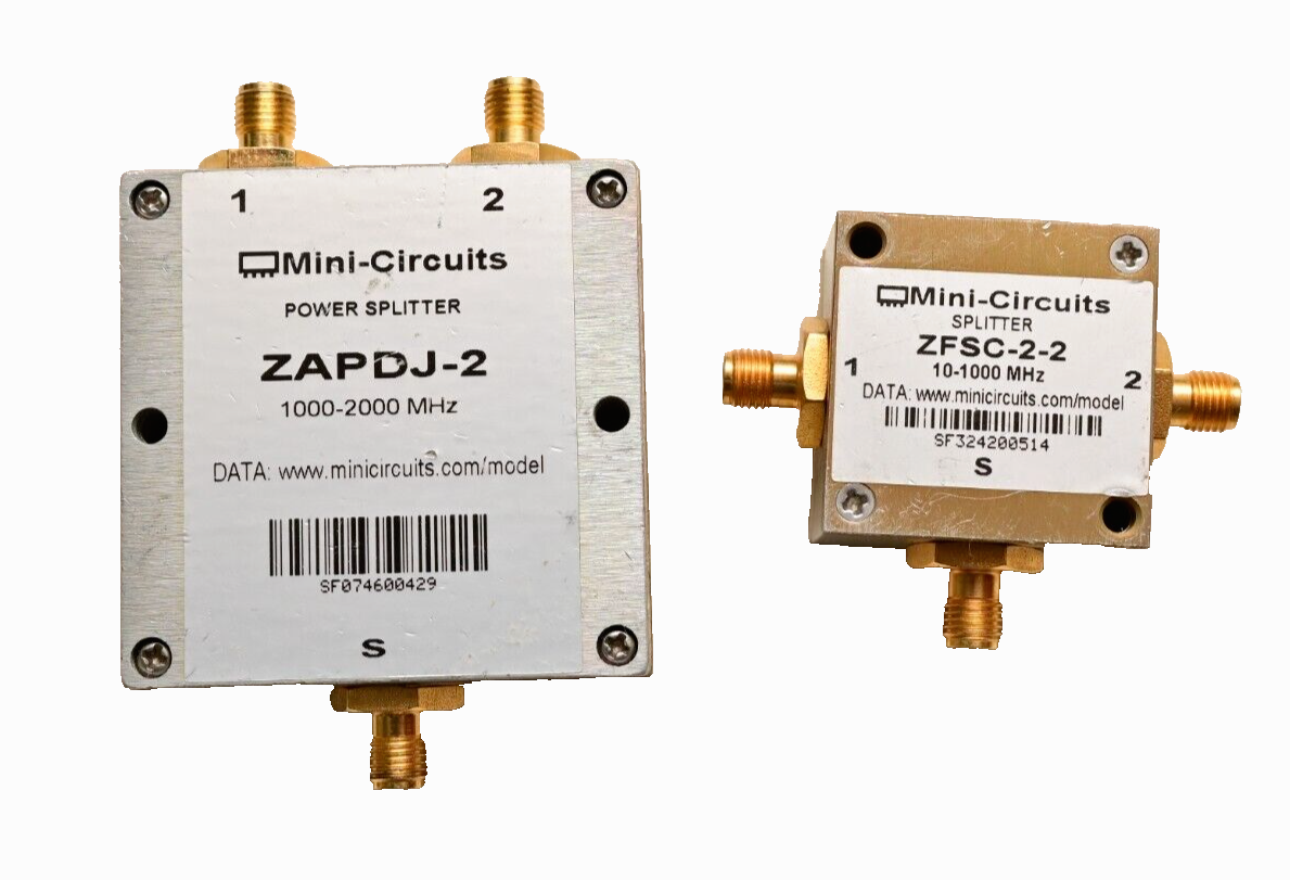 Lot of 2 Mini-Circuits 2-Way SMA Splitters ZAPDJ-2 2GHz ZFSC-2-2 1GHz Gold Plate