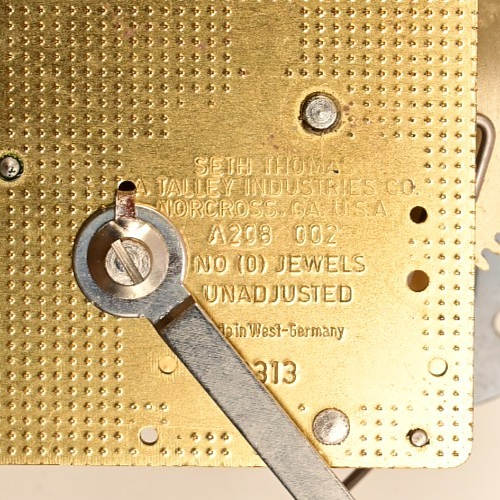 Seth Thomas A208-002 Clock Movement 8-Day Dual Train Strike Made in West Germany