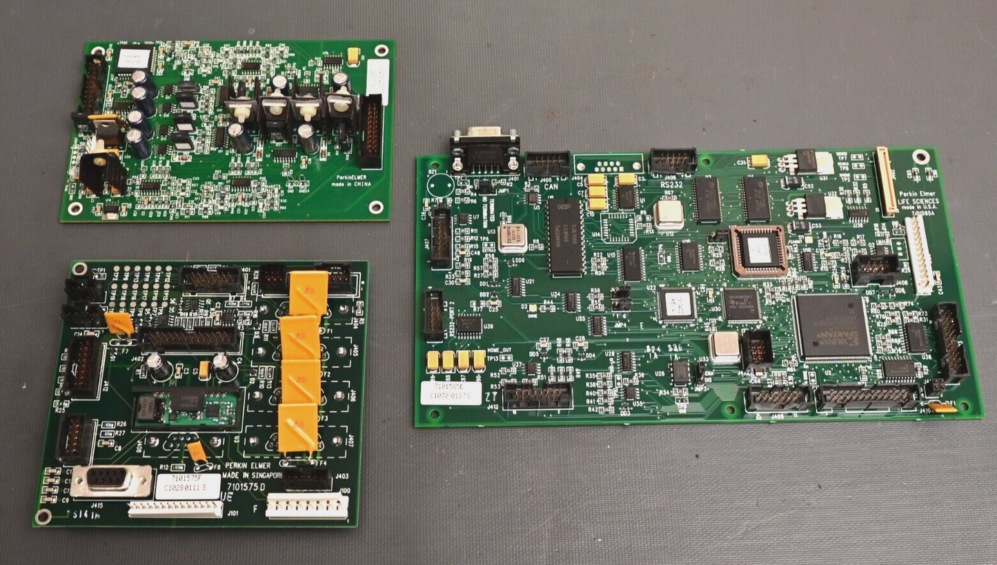 QTY 3 Perkin Elmer JANUS Controller PCBs 7101575F 7101585E 7101316F Motor & I/O