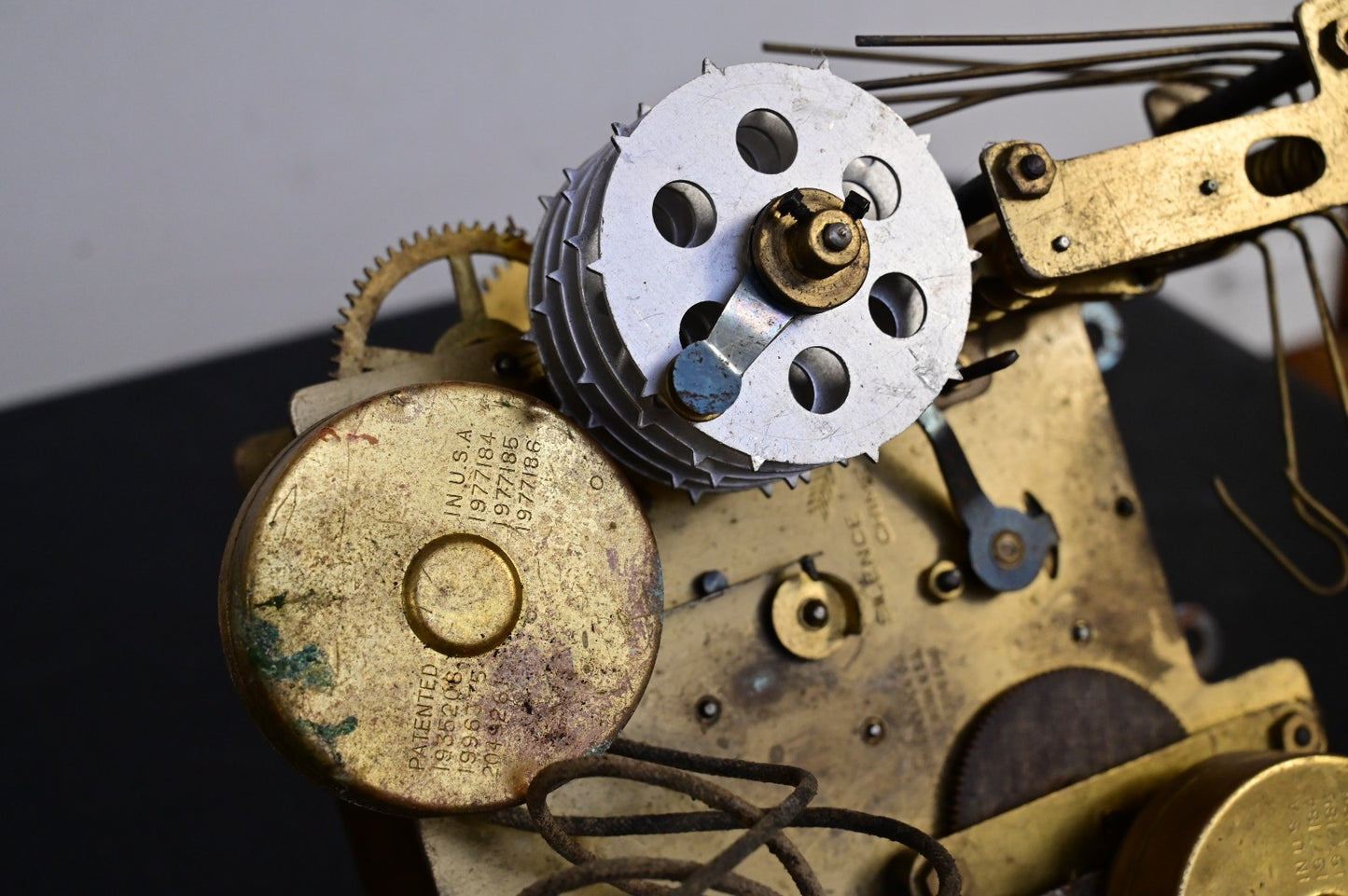 Antique Sessions Clock Movement with Dual 1RPM Electric Motors Brass 2lbs