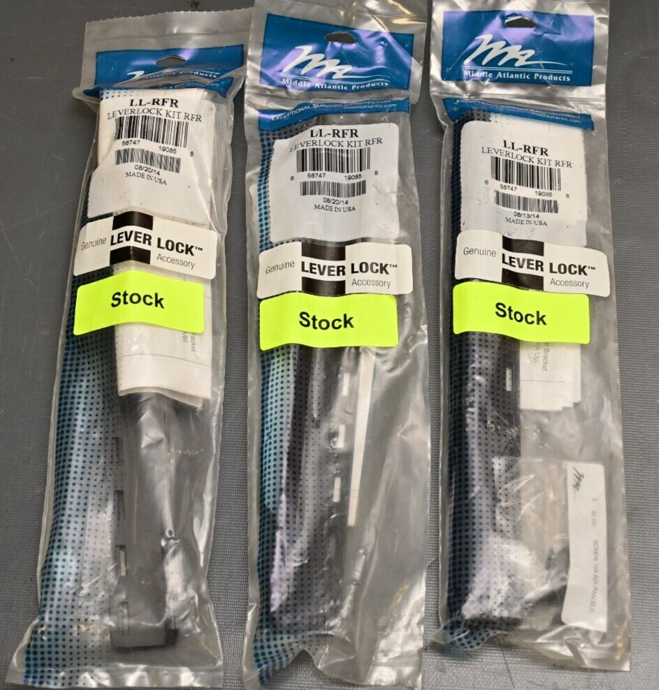 QTY 3 Middle Atlantic Products LL-RFR Lever Lock Kit RFR Hardware Leverlock NIB